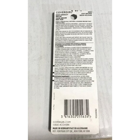 Covergirl Easy Breezy Brow 24HR Ink Pen Soft Brown 300 - Picture 3 of 6